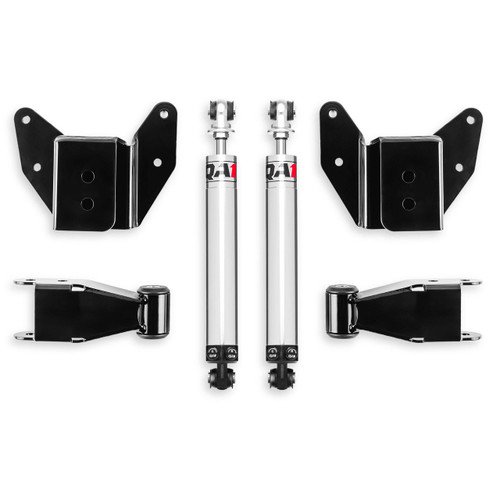 Lowering Kit - 2 to 4 in Rear - Double Adjustable - Shocks / Shackles / Brackets - 2WD - Long Bed - GM Fullsize Truck 1999-2006 - Kit