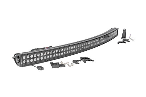 LED Light Bar Kit - Black Series - Double Row - Curved - Flood / Spot Beam - 288 Watts - 50 in Long - White LED - Aluminum - Black Powder Coat - Universal - Each