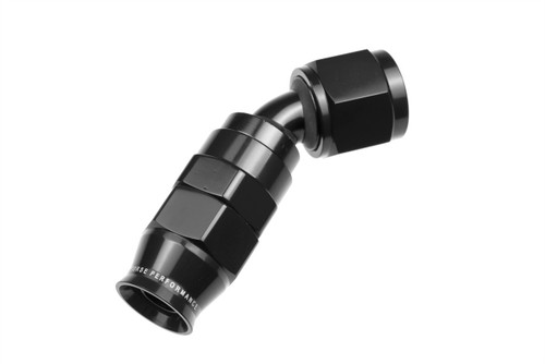 Fitting - Hose End - 1245 Series - 45 Degree - 12 AN PTFE to 12 AN Female - Swivel - Aluminum - Black - Anodized - Each