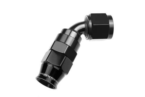 Fitting - Hose End - 1260 Series - 60 Degree - 6 AN PTFE to 6 AN Female - Swivel - Aluminum - Black - Anodized - Each