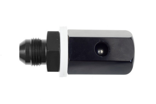 Roll Over Valve - 566 Series - Internal - Check Valve - 8 AN Male Outlet - PTFE Washers - Aluminum - Black Anodized - Each