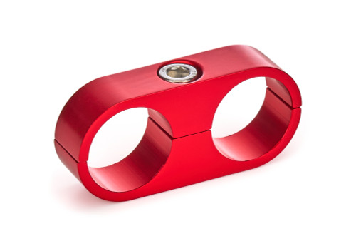 Hose / Tube Separators - 730 Series - Two 10 AN Holes - Aluminum - Red Anodized - Each