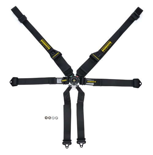 Harness - Profi II - 6 Point - Camlock - SFI 16.5 - Pull Down Adjust - Bolt-In / Wrap Around - Individual Harness - HANS Ready - Black - Kit