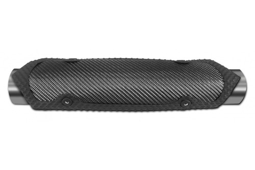Heat Shield - Rogue Series - 3.75 x 11.75 in - Clamp-On - Woven Fiberglass - Ricochet Black - Each Heat Shield - Rogue Series - 3.75 x 11.75 in - Clamp-On - Woven Fiberglass - Ricochet Black - Each