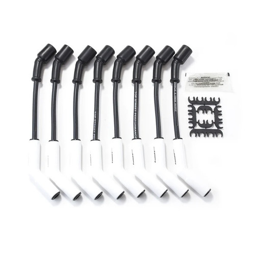 Spark Plug Wire Set - Spiral Core - 8.5 mm - Black / White - Factory Style Boots / Terminals - GM GenV LT-Series - Kit
