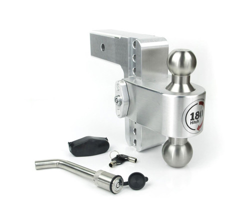 Ball Mount Hitch - 2 in Shaft - 2 / 2-5/16 in Hitch - 6 in Drop - 8000 / 12500 lb Capacity - Keyed Alike - Aluminum / Stainless - Natural - Each