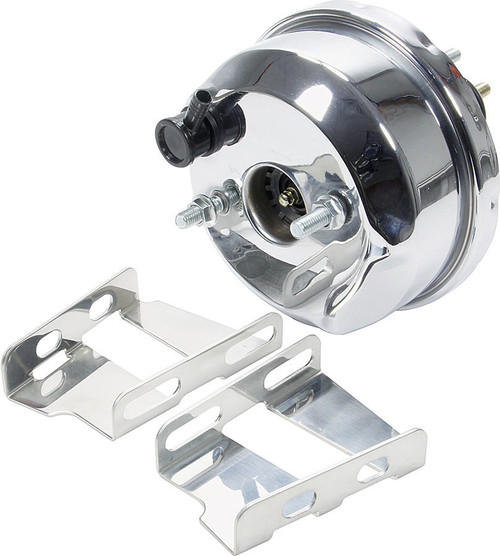 Power Brake Booster - 7 in OD - Single Diaphragm - Steel - Chrome - Chevy 1955-64 - Each Power Brake Booster - 7 in OD - Single Diaphragm - Steel - Chrome - Chevy 1955-64 - Each