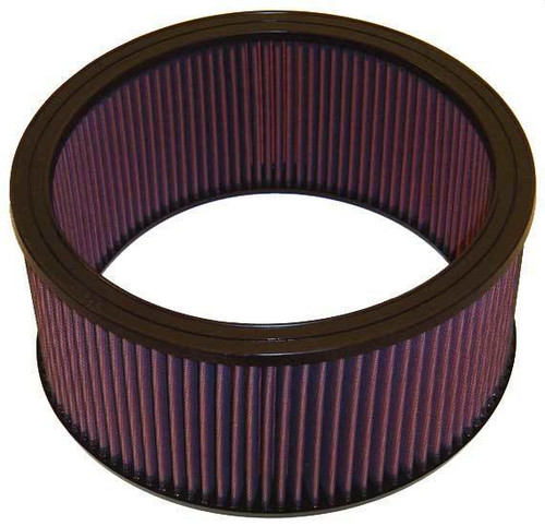 Air Filter Element - Round - 12 in Diameter - 5.5 in Tall - Reusable Cotton - Red - GM Fullsize SUV / Truck 1972-97 - Each