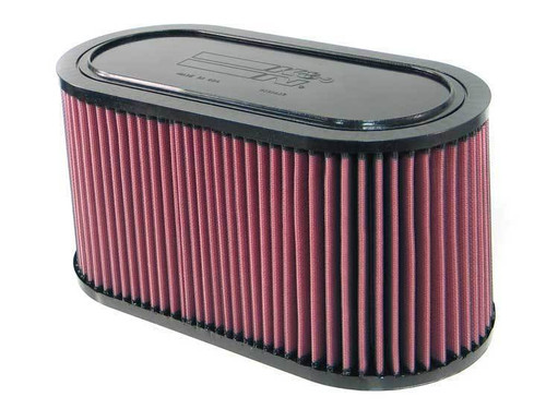 Air Filter Element - Oval - 13.5 x 6.563 in Base - 13 x 6.063 in Top - 6.625 in Tall - Reusable Cotton - Red - Universal - Each