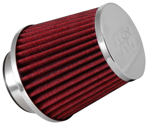 Air Filter Element - Conical - Clamp-On - 4.5 in Base - 3.5 in Top - 4.5 in Tall - 2.75 in Flange - Reusable Cotton - Red - Universal - Each