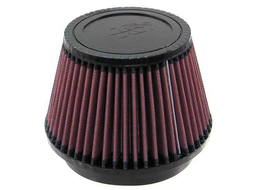 Air Filter Element - Clamp-On - Conical - 6.5 in Base - 4.5 in Top Diameter - 4.125 in Tall - 5 in Flange - Reusable Cotton - Red - Universal - Each
