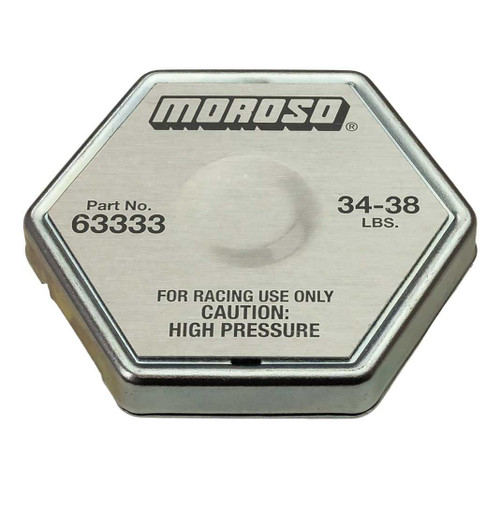 Radiator Cap - 34-38 lb - Hexagon - Moroso Logo - Fit Standard Size Radiator Necks - Each