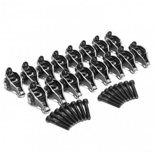 Rocker Arm - Elite Series - 8 mm Pedestal Mount - 1.80 Ratio - Full Roller - Stainless - Natural - Ford Godzilla - Set of 16