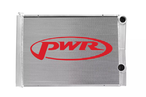 Radiator - 28.63 in W x 19.44 in H x 5.14 in D - Dual Pass - Passenger Side Inlet - Passenger Side Outlet - Aluminum - Natural - Late Model - Each