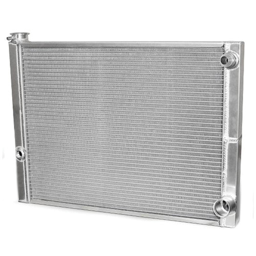 Radiator - 27.5 in W x 19 in H x 1.5 in D - Passenger Side Inlet - Passenger Side Outlet - Aluminum - Natural - Each