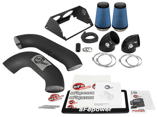 Air Induction System - Magnum FORCE Stage-2 ST - Reusable Oiled Filter - Aluminum - Black Powder Coat - Ford EcoBoost V6 - Ford Fullsize SUV / Truck 2017-21 - Kit - Kit