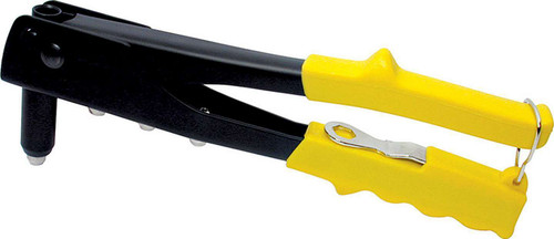 Rivet Gun - 3/32 to 3/16 in OD Rivets - Yellow rubber Handle - Steel - Black Paint - Each