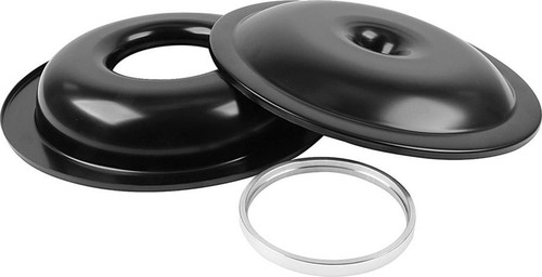 Air Cleaner Assembly - Lightweight - 14 in Round - Requires Element - 5-1/8 in Carb Flange - Dropped Base - 1/2 in Spacer - Aluminum - Black Paint - Kit