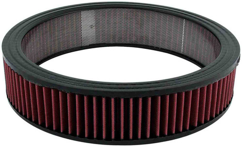 Air Filter Element - Round - 14 in Diameter - 3 in Tall - Wire Mesh Included - Reusable Cotton - Red - Each