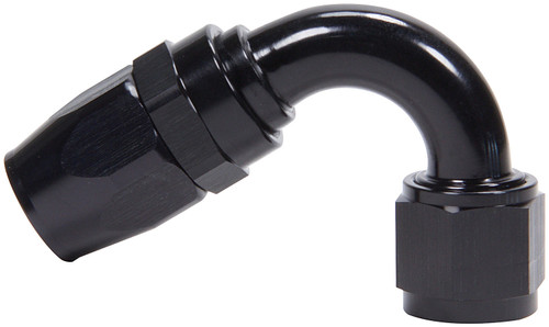 Fitting - Hose End - Power Steering - 120 Degree - 10 AN Hose to 10 AN Female - Aluminum - Black Anodized - Each
