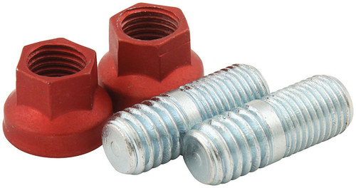 Safety Blanket Stud - 1 in Long - Aluminum Nuts - Steel - Zinc Plated - Allstar Torque Ball Blanket - Pair