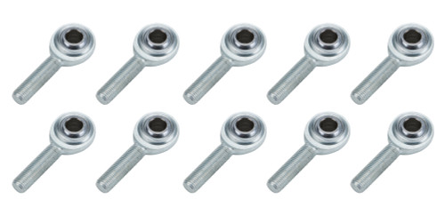 Rod End - Standard Series - Spherical - 3/8 in Bore - 3/8-24 in Right Hand Male Thread - Steel Ball - Steel - Zinc Oxide - Set of 10