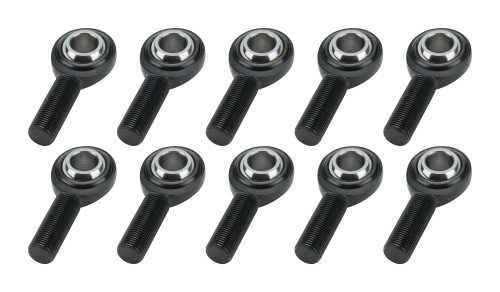 Rod End - Pro Series - Spherical - 3/4 in Bore - 3/4-16 in Left Hand Male Thread - Steel Ball - Chromoly - Black Oxide - Set of 10