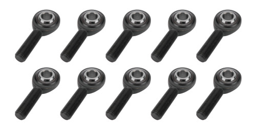 Rod End - Pro Series - Spherical - 1/2 in Bore - 1/2-20 in Left Hand Male Thread - PTFE Lined - Steel Ball - Chromoly - Black Oxide - Set of 10