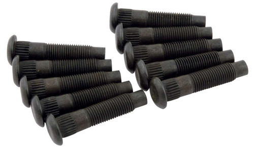 Rear Axle Assembly Housing Stud - 3/8-24 in Thread - 1.600 in Long - Steel - Black Oxide - Ford 9 in - Set of 10