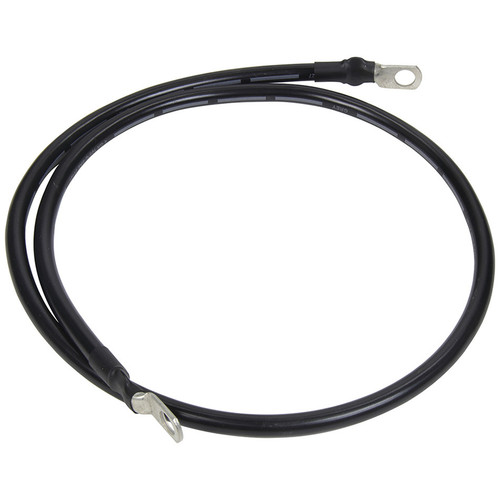 Battery Cable - 4 Gauge - 40 in - 3/8 in Ring Terminals - Copper - Black - Each
