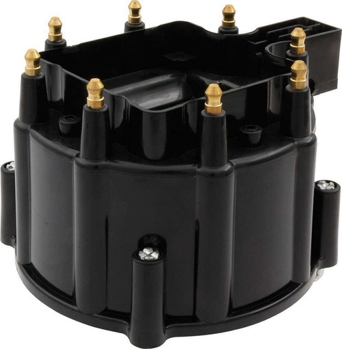 Distributor Cap - HEI Style Terminals - Brass Terminals - Twist Lock - Plastic - Black - Non-Vented - GM HEI V8 - Each
