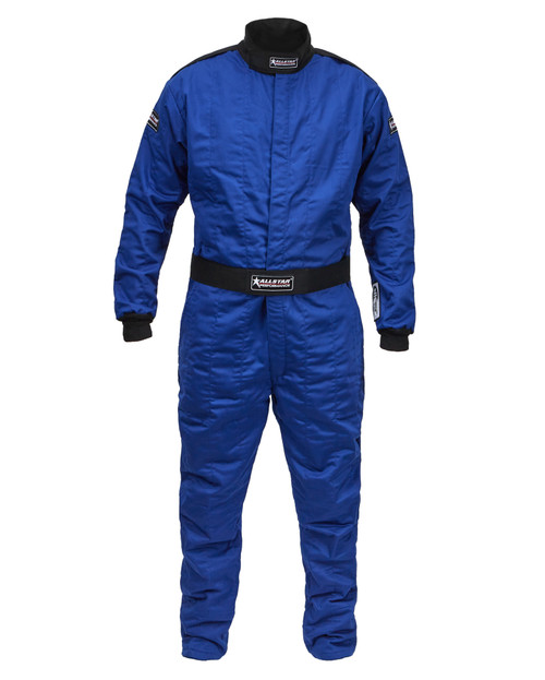 Driving Suit - 1-Piece - SFI 3.2A/5 - Multi-Layer - Aramid / Fire Retardant Cotton - Blue - 2X-Large - Each Driving Suit - 1-Piece - SFI 3.2A/5 - Multi-Layer - Aramid / Fire Retardant Cotton - Blue - 2X-Large - Each