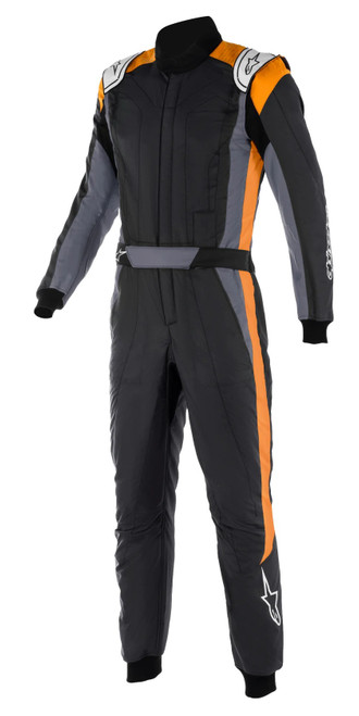 Driving Suit - GP Pro Comp V2 - 1-Piece - FIA Approved - Multi-Layer - Aramid - Black / Fluorescent Orange - Size 56 - Large / X-Large - Each