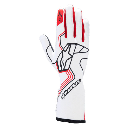 Driving Gloves - Tech-1 Race V4 - SFI 3.3/5 - FIA Approved - 2 Layer - Aramid / Silicone - Elastic Cuff - White / Red - X-Large - Pair Driving Gloves - Tech-1 Race V4 - SFI 3.3/5 - FIA Approved - 2 Layer - Aramid / Silicone - Elastic Cuff - White / Red - X-Large - Pair