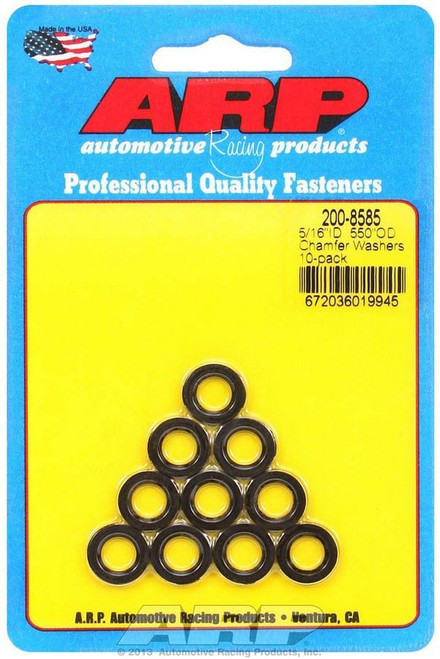 Flat Washer - Special Purpose - Chamfered - 0.313 in ID - 0.55 in OD - 0.095 in Thick - Chromoly - Black Oxide - Set of 10