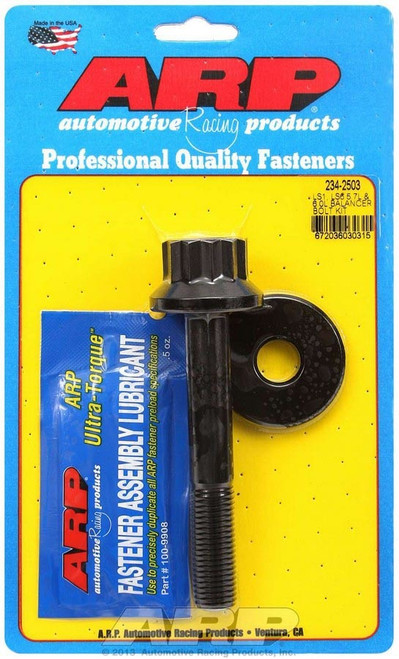 Harmonic Balancer Bolt - 16 mm x 2.00 Thread - 4.325 in Long - 1-1/16 in 12 Point Head - Washer Included - Chromoly - Black Oxide - Except GM LS7 - GM LS-Series - Each