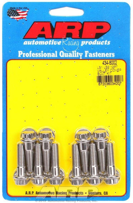 Valley Cover Bolt Kit - 12 Point Head - Stainless - Polished - GM LS-Series - Set of 11