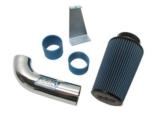 Air Induction System - Reusable Oiled Filter - Steel - Chrome Powder Coat - Small Block Ford - Ford Mustang 1986-93 - Kit