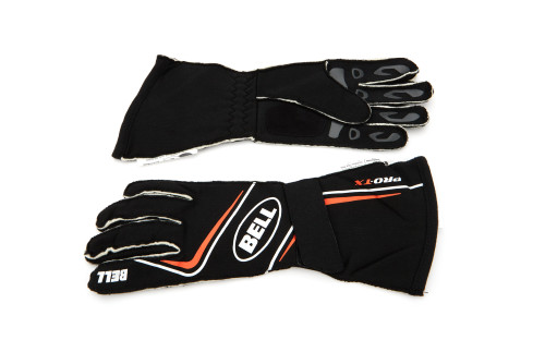 Driving Gloves - Pro-TX - SFI 3.3/5 - Double Layer - Aramid - Elastic Cuff - Black / Orange - Small - Pair