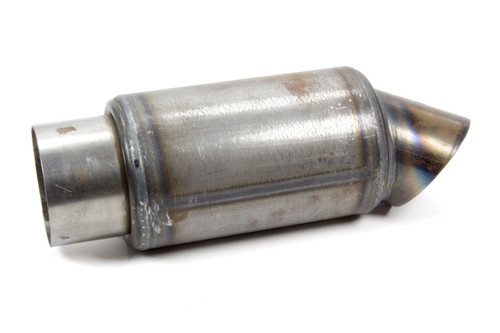 Muffler - 3 in Center Inlet - 3 in Turn Down Outlet - 6 x 4.5 in Round Body - 11.5 in Long - Steel - Natural - Each Muffler - 3 in Center Inlet - 3 in Turn Down Outlet - 6 x 4.5 in Round Body - 11.5 in Long - Steel - Natural - Each