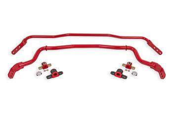Sway Bar - Front / Rear - 35 mm Diameter Front - 25 mm Diameter Rear - Steel - Red Powder Coat - Ford Mustang 2015-23 - Kit