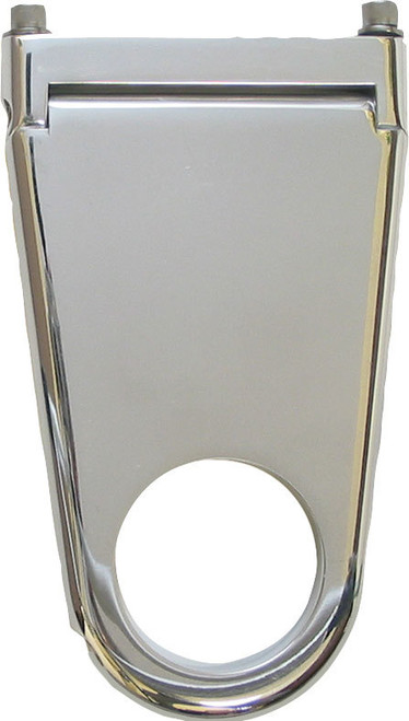 Steering Column Bracket - Solid - 2 in Diameter Tube - 4 in Drop - Hinged Base - Aluminum - Polished - Each