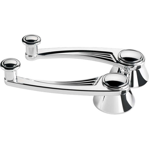 Window Crank - 4-13/32 in Long - 1/2 in Round Spline - Aluminum - Polished - Pair