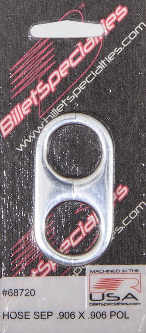 Hose / Tube Separators - Two 0.906 in Holes - Stainless Hardware - Aluminum - Polished - Each