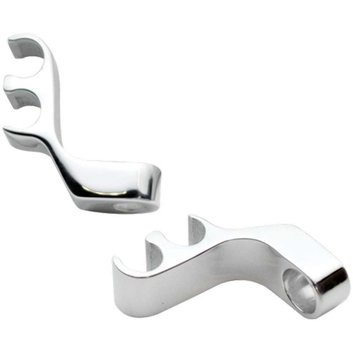 Spark Plug Wire Loom - 2 Wire - Valve Cover Mount - 8.5 mm - Vertical - Aluminum - Polished - Clip Style - Pair