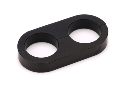 Hose / Tube Separators - Two 0.906 in Holes - Stainless Hardware - Aluminum - Black Anodized - Each