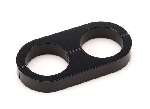 Hose / Tube Separators - Two 1.015 in Holes - Stainless Hardware - Aluminum - Black Anodized - Each