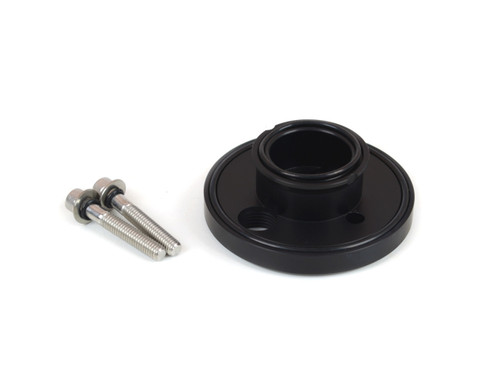 Oil Filter Adapter - Bypass - Bolt-On - 1/2 in NPT Female Inlet - 1/2 in NPT Female Outlet - Aluminum - Black Anodized - Chevy V8 - Each