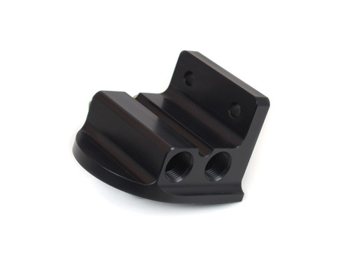 Oil Filter Mount - Four 1/2 in NPT Female Ports - 20 mm Center Thread - Aluminum - Black Anodized - Universal - Each