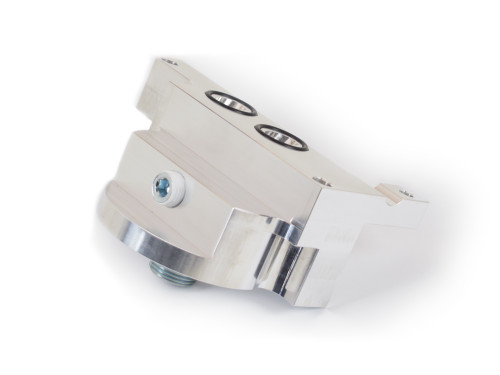 Oil Filter Mount - Pan Mount - 13/16-16 in Center Thread - Aluminum - Natural - GM LS-Series - Each